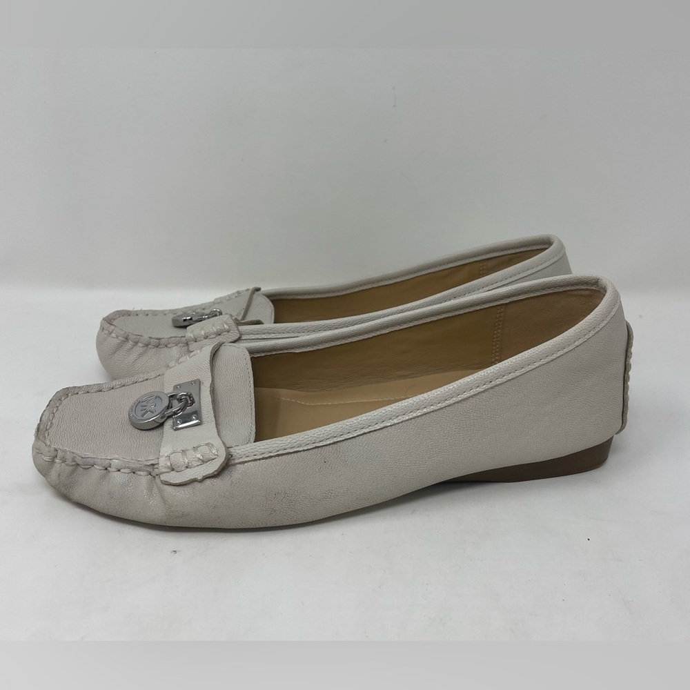 Michael Kors Women Gray Leather Loafers Flats Size 9.5 - Picture 1 of 9